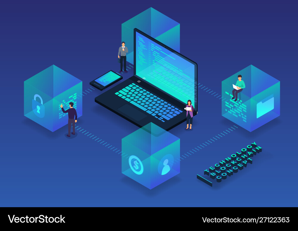Concept blockchain technology Vector Image