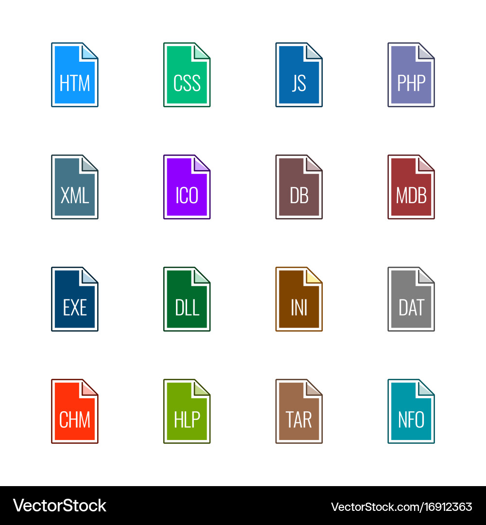 File type icons - websites and applications Vector Image