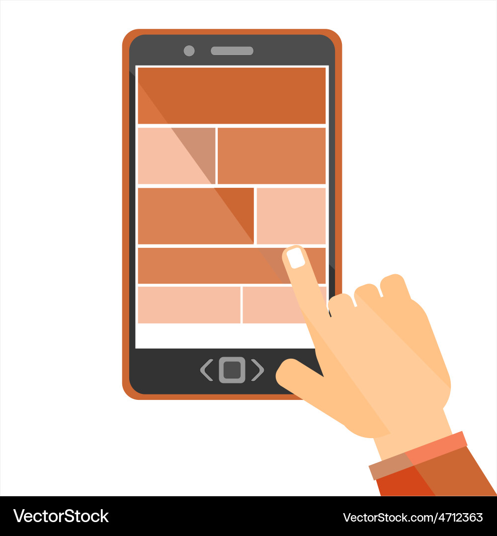 Hand browsing internet using tablet Vector Image