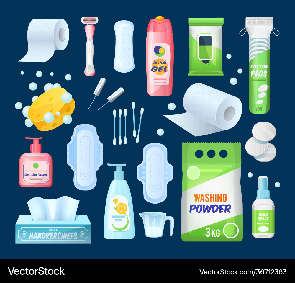 Hygiene product personal care realistic woman Vector Image
