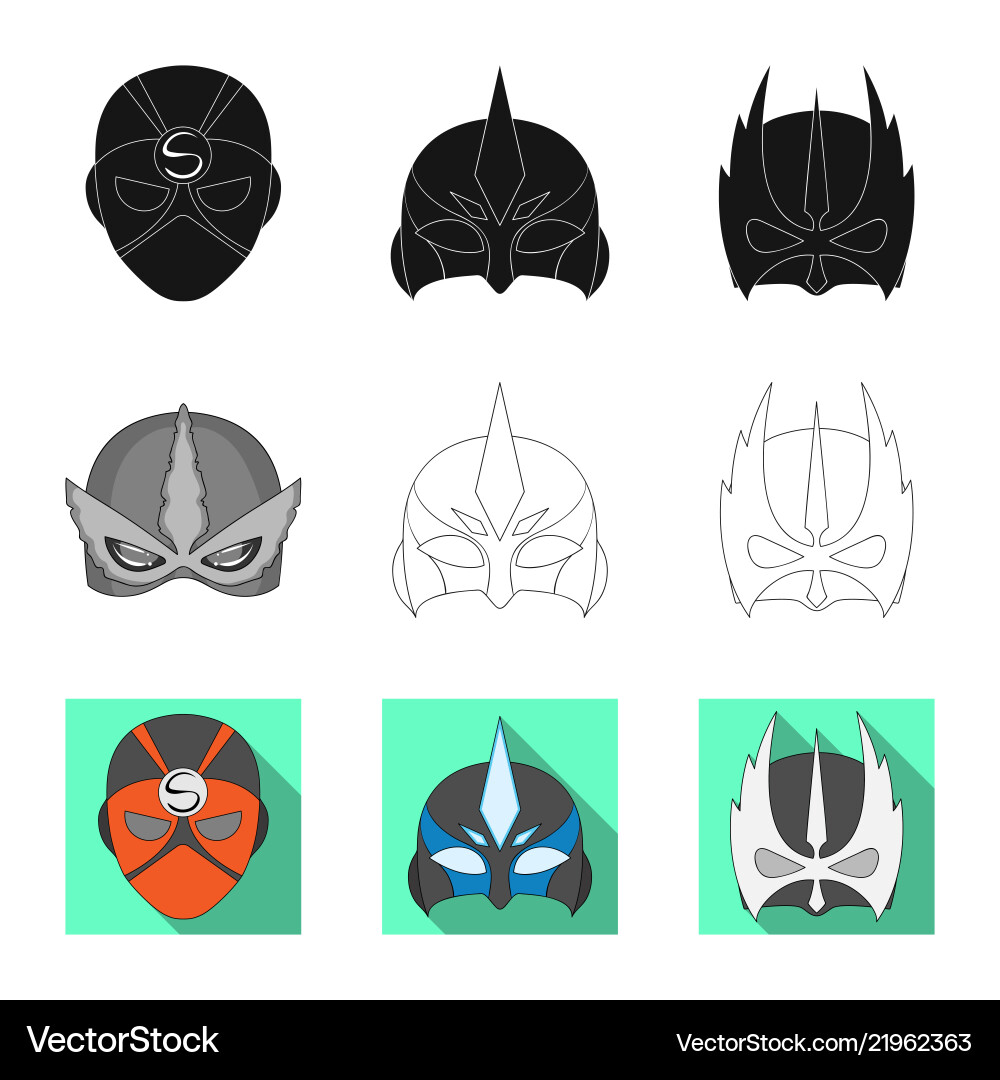 Isolated object of hero and mask sign collection Isolated object of hero and mask sign collection vector image