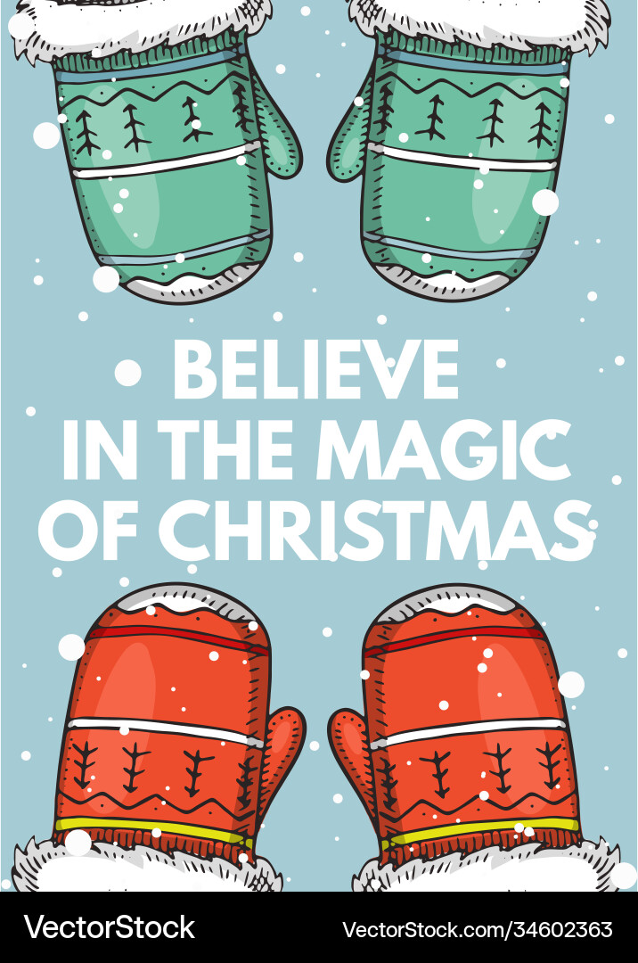 New year sticky label believe in magic New year sticky label believe in magic vector image