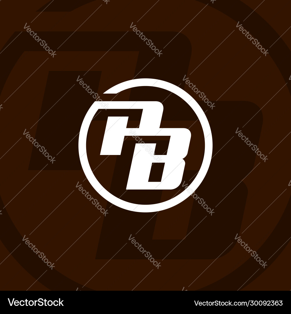 PB Initial Logo Monogram with Circle Vector Image
