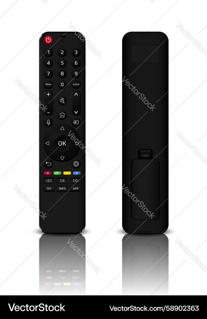 Remote Control - Front & Back Reflection Vector Image