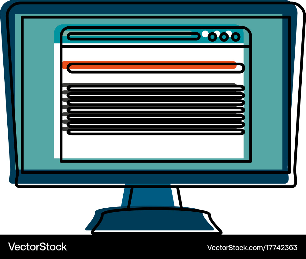 Tab open on computer screen icon image vector image