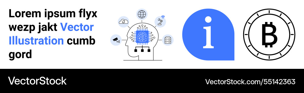 Tech and ai integration crypto currency Tech and ai integration crypto currency Vector Image