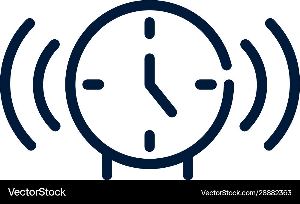 Time alarm clock sound linear design vector image
