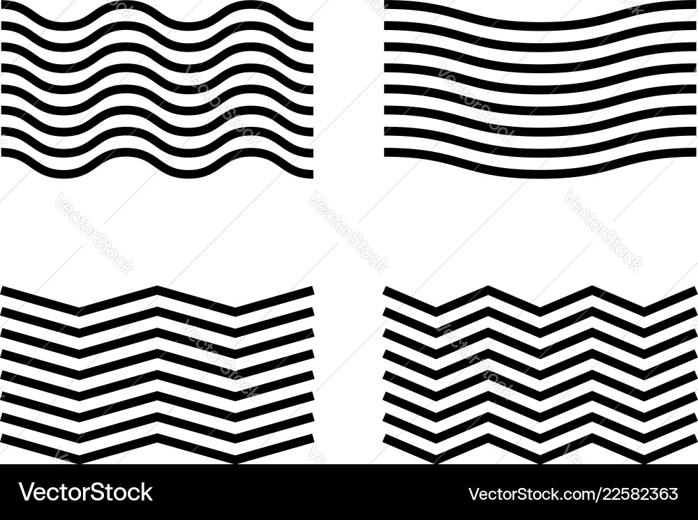 Wavy and zig-zag lines waving element set Wavy and zig-zag lines waving element set vector image