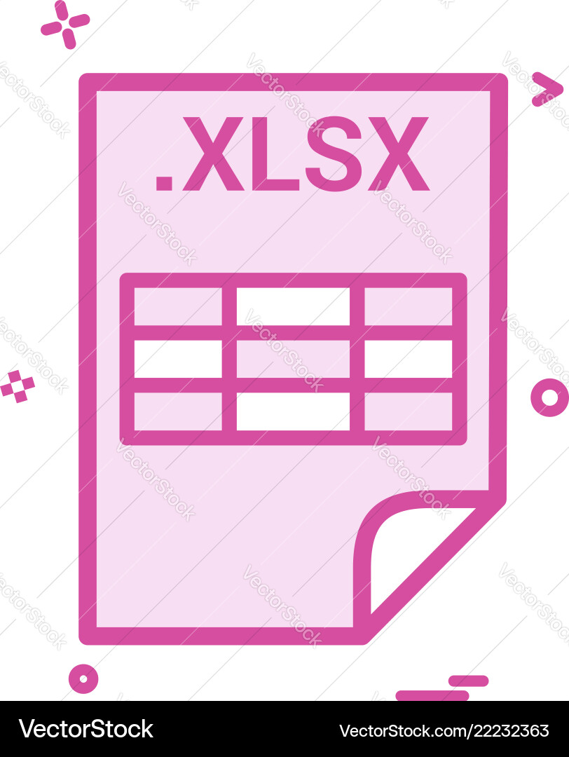 Xlsx application download file files format icon Vector Image