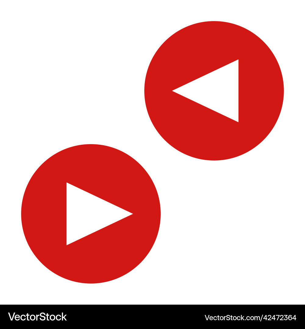 A set of red play button icons A set of red play button icons vector image