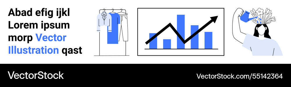 Abstract concepts of productivity growth Vector Image