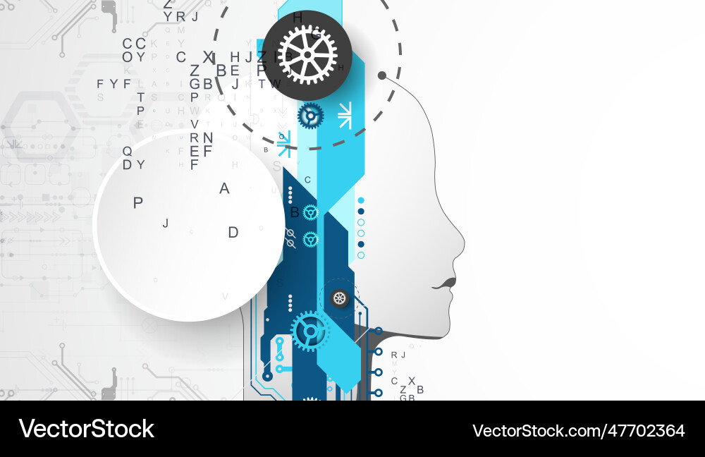 Artificial intelligence technical background vector image