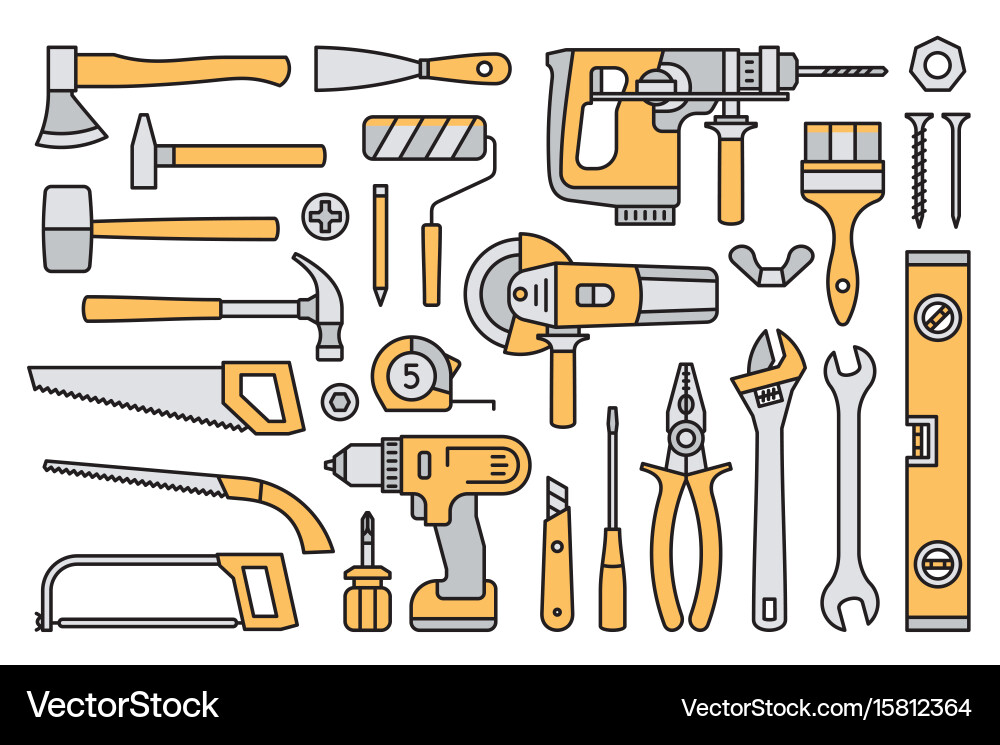 Building Tools Icon Set vector image