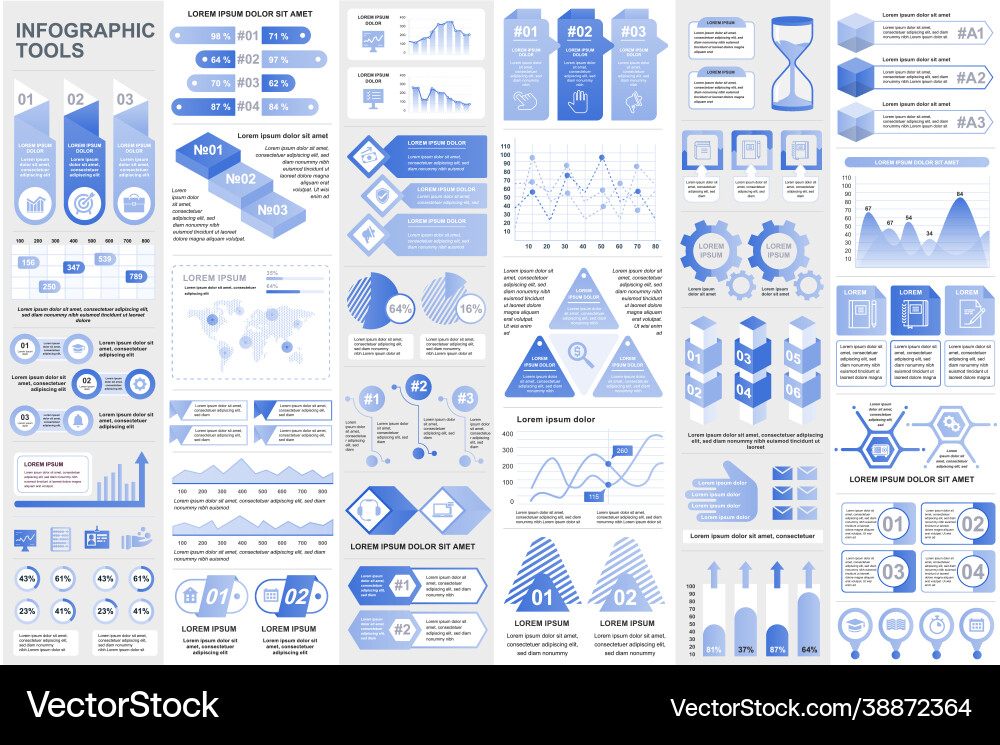 Bundle infographic elements data visualization Bundle infographic elements data visualization vector image