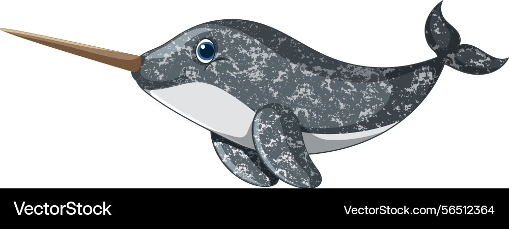 Charming narwhal with a textured pattern vibrant Vector Image
