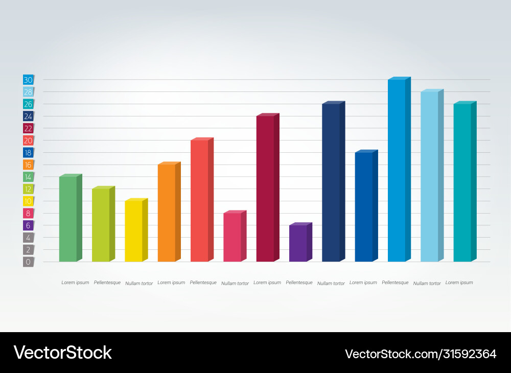 Chart graph scheme simply color editable vector image