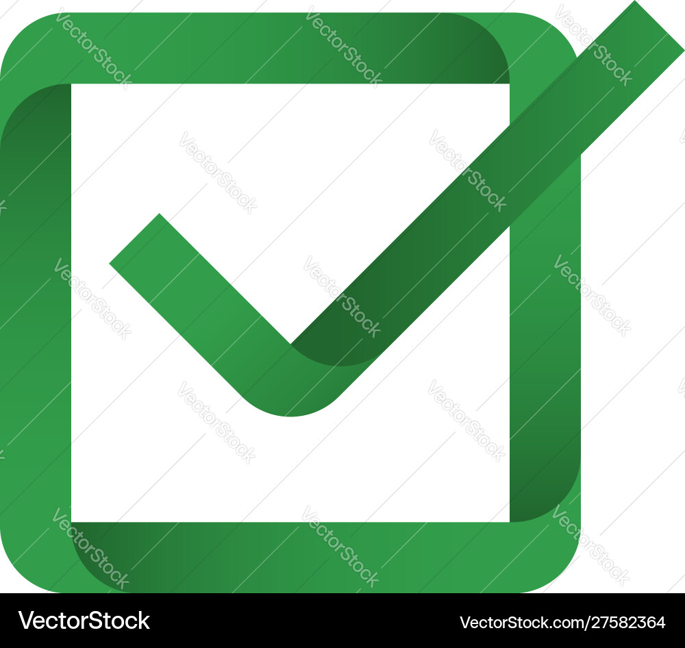 Check mark icon in a box or square Check mark icon in a box or square Vector Image
