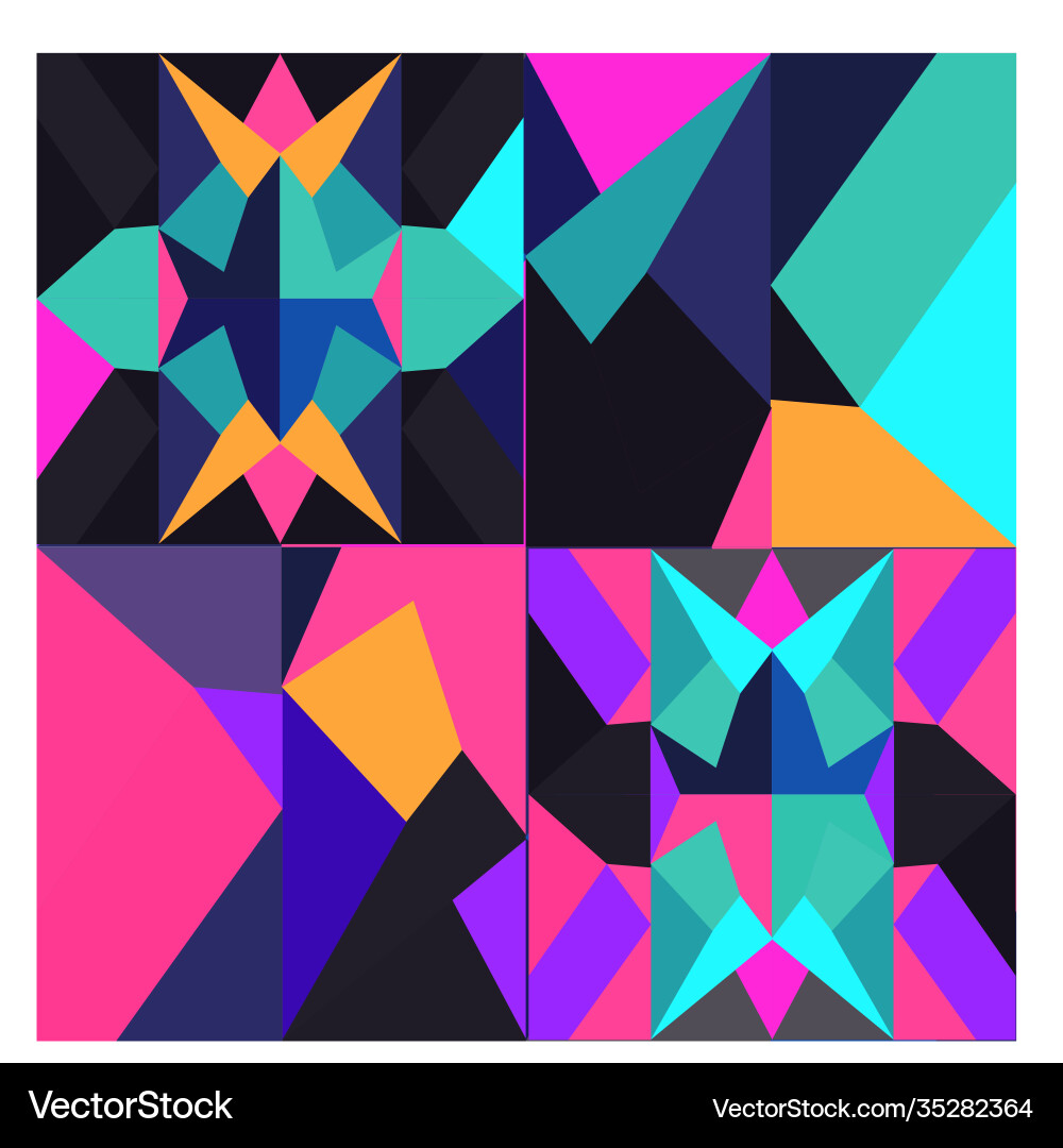 Colorful geometric and curve background pattern Vector Image