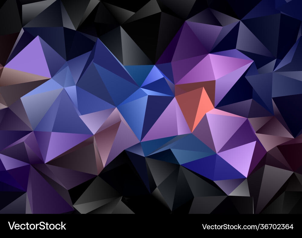 Dark low poly geometric design background vector image