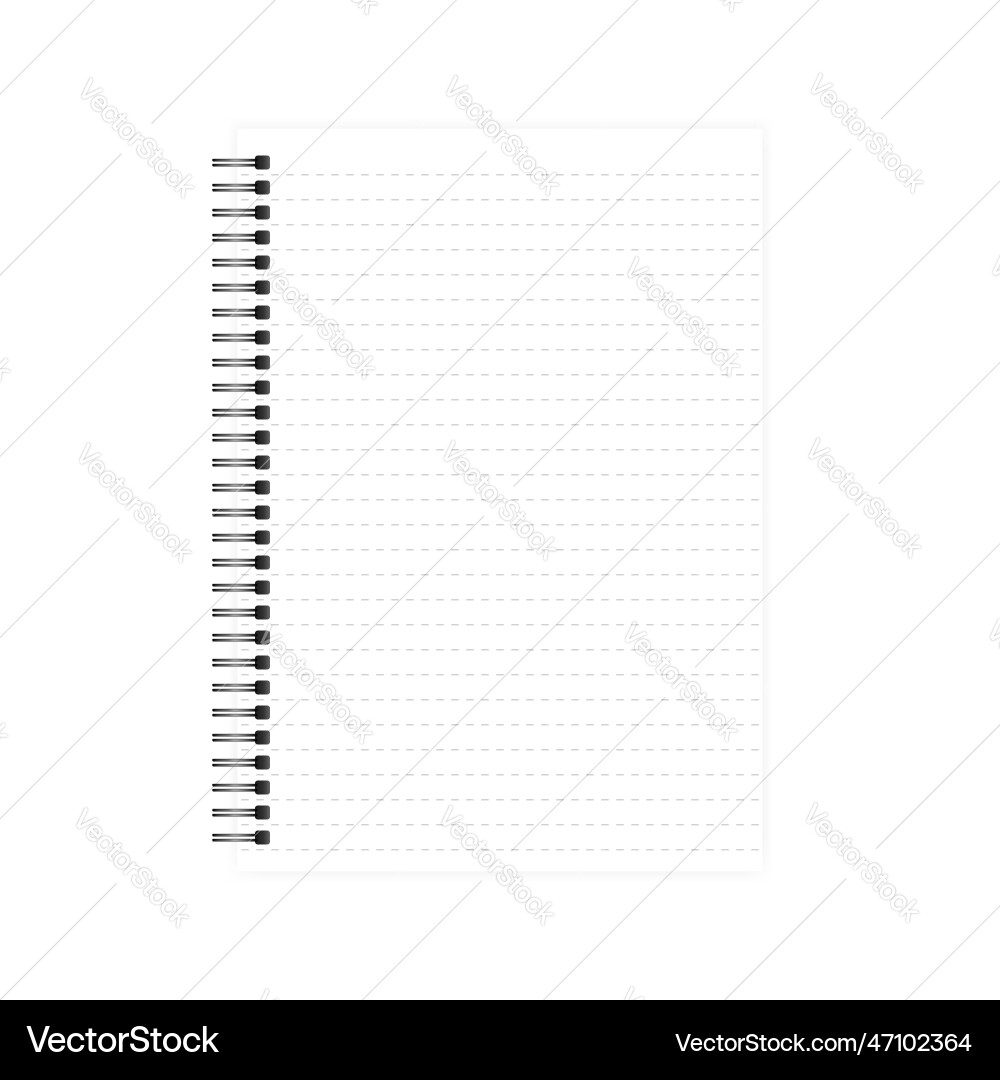 Dashed Lined A4 Notebook Mockup Vector Image