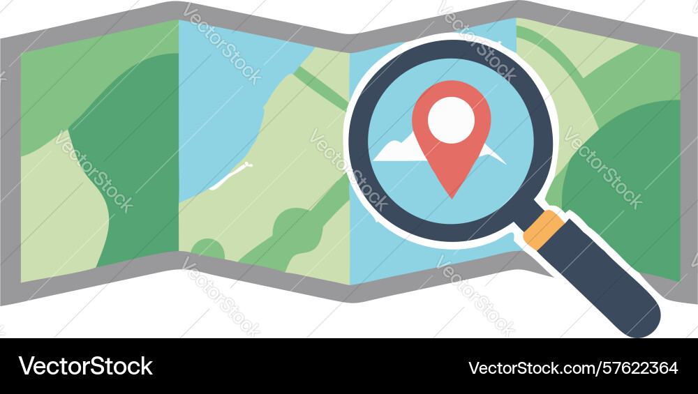 Detailed map search location navigation art Vector Image