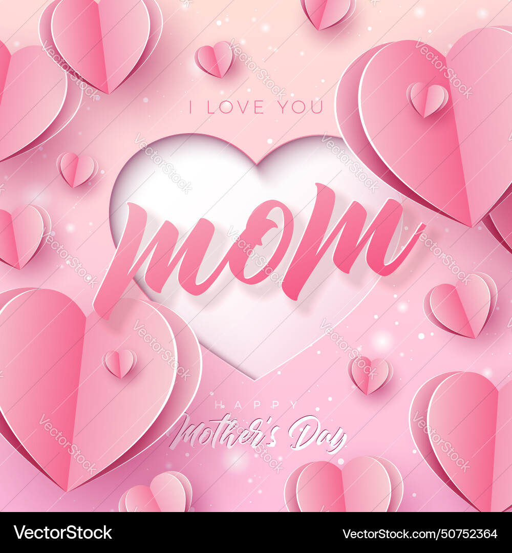 Happy Mothers Day Banner oder Postkarte mit Papier Happy Mothers Day Banner oder Postkarte mit Papier vektorbild
