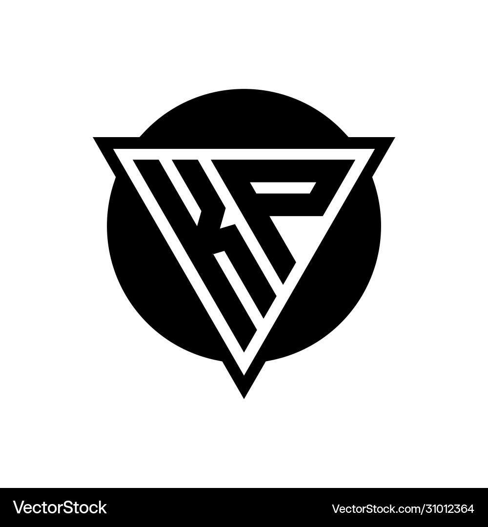 KP Initial Logo - Circle & Triangle vector image
