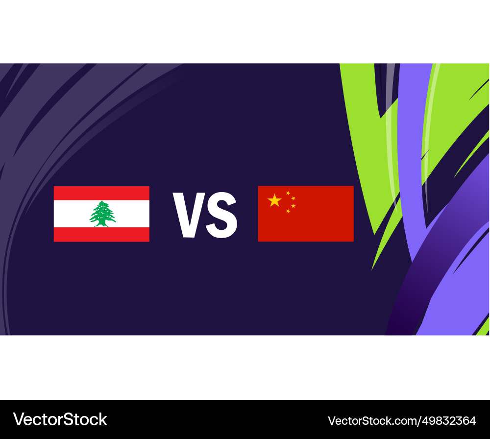 Lebanon and china asian flags nations 2023 group Lebanon and china asian flags nations 2023 group vector image