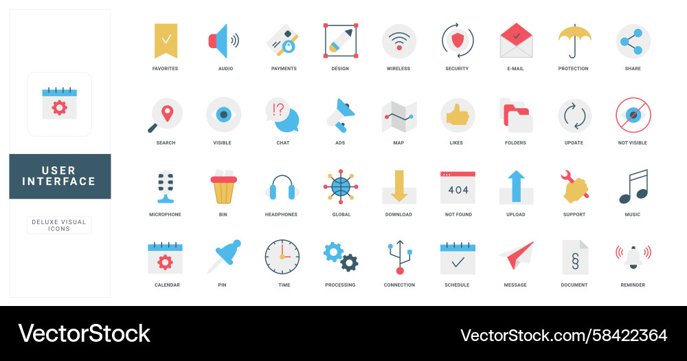 Modern Flat UI Icons - Digital & Web Vector Image