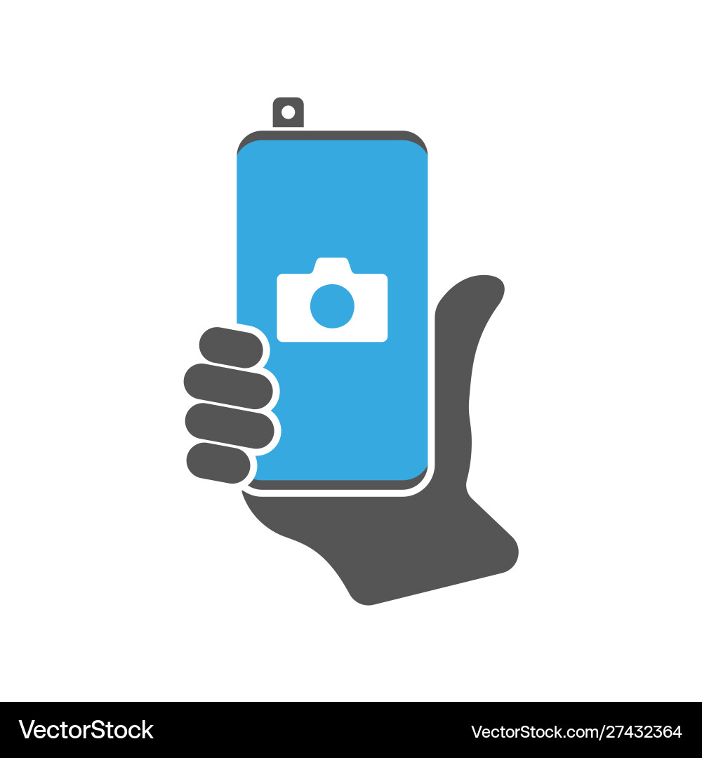 Modern smartphone with camera application vector image