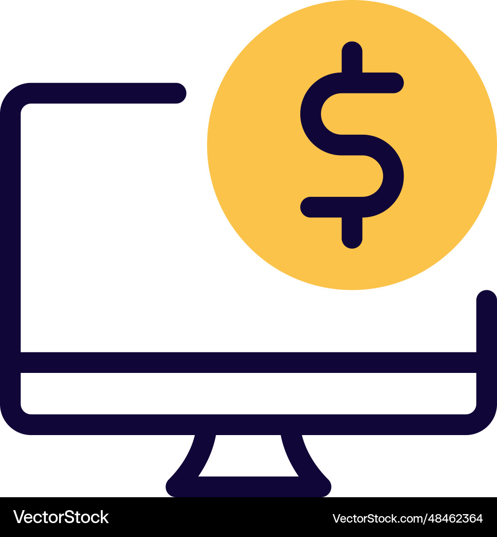 Payment software installed in desktop vector image
