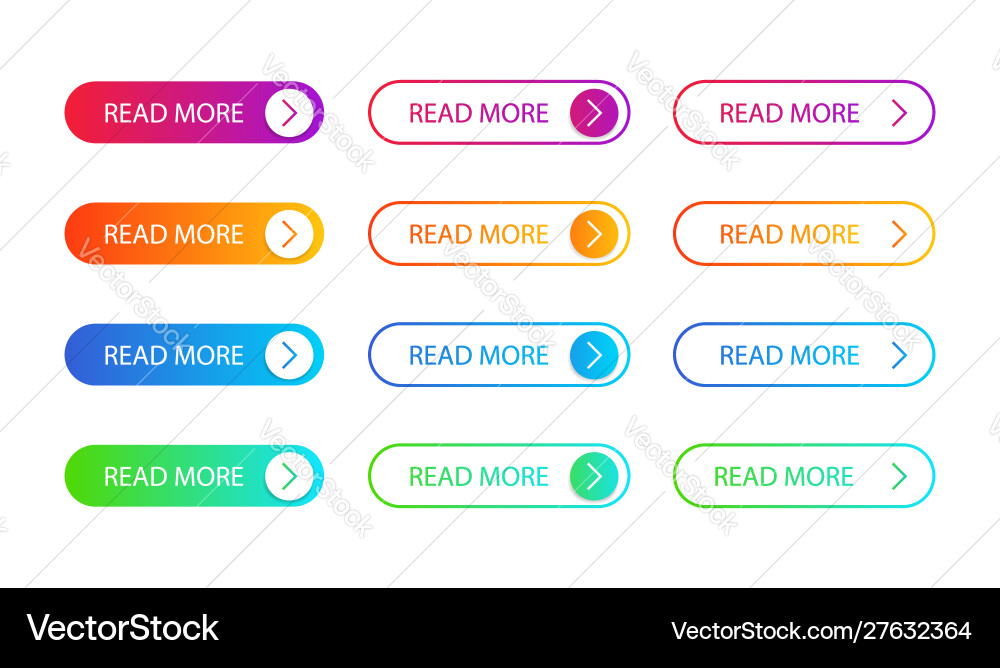 Set modern action button for web mobile Vector Image