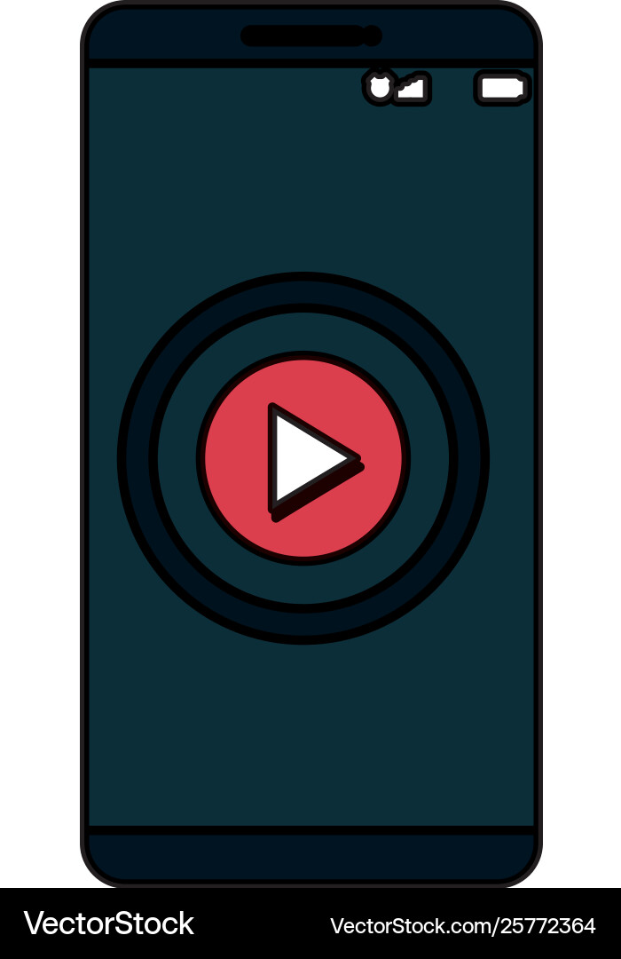 Smartphone technology with play button Smartphone technology with play button vector image