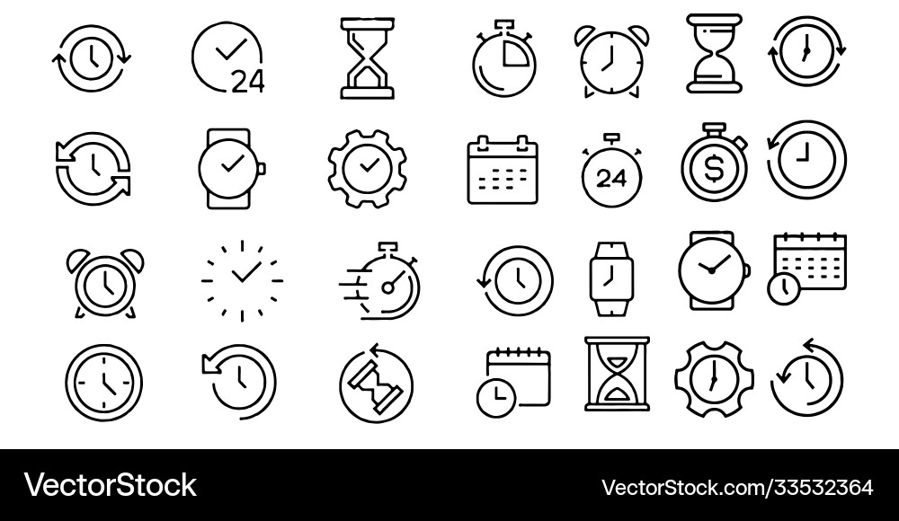 Time and clock icons set Time and clock icons set vector image
