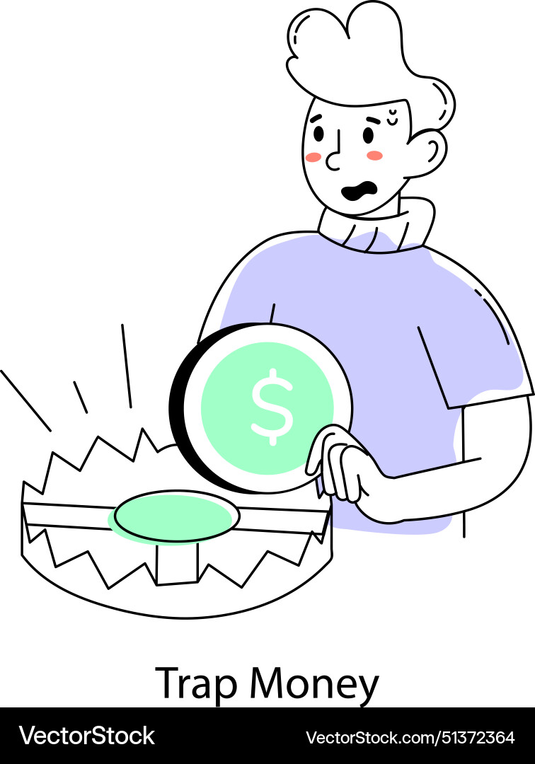 Trap money Royalty Free Vector Image - VectorStock