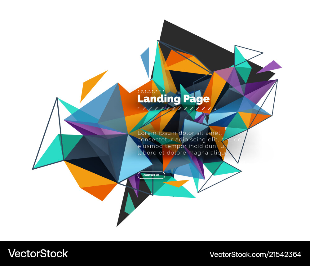 Triangular design abstract background landing vector image