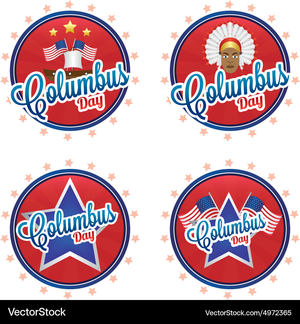 Abstract columbus day objects on a white vector image