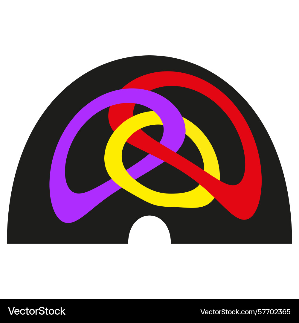 Arch shape abstract intertwined forms colorful Arch shape abstract intertwined forms colorful vector image