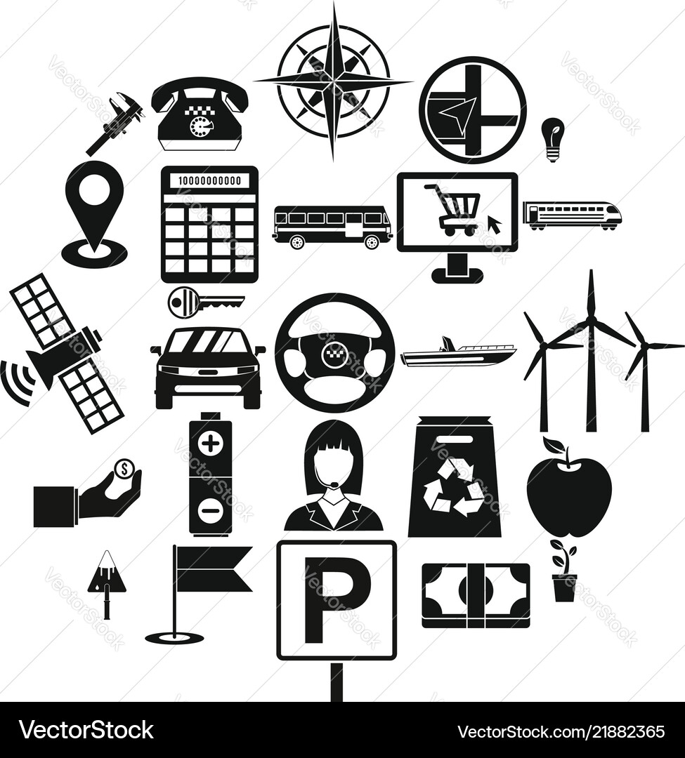 Engineering icons set simple style Engineering icons set simple style Vector Image