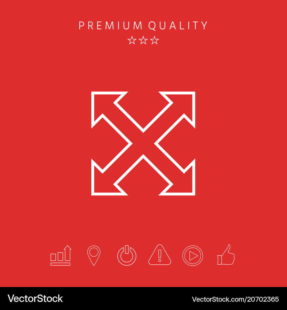 Extend resize enlarge line icon Extend resize enlarge line icon vector image