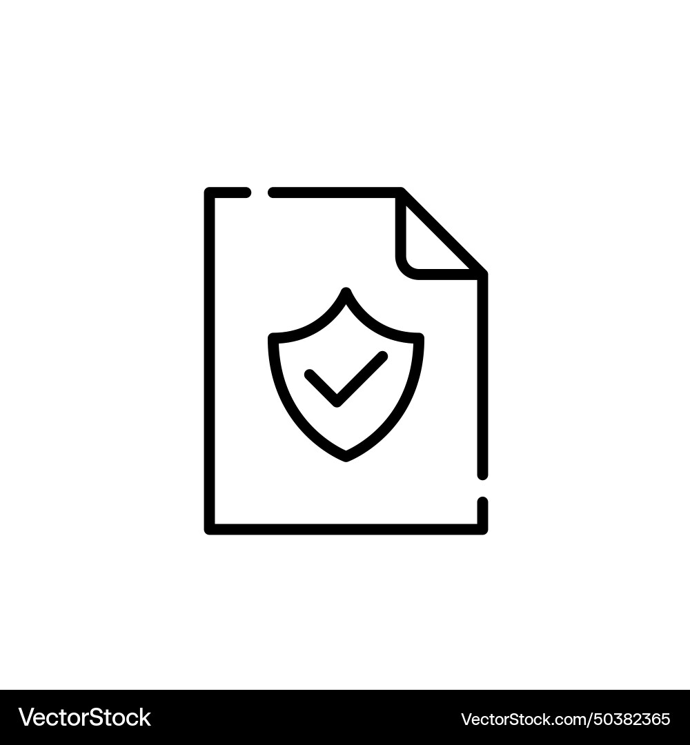 File with shield and checkmark data security vector image