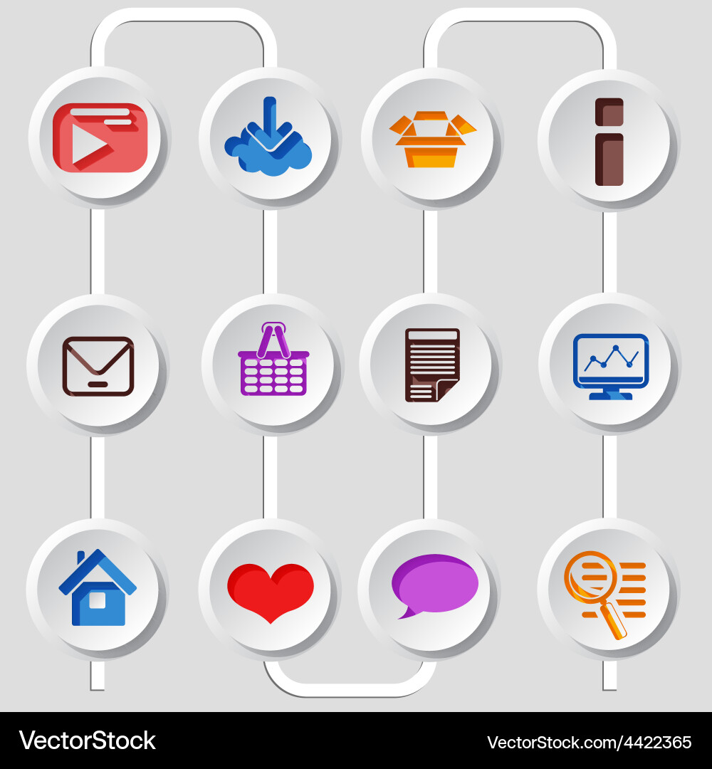 Flat design set of web and mobile icons vector image