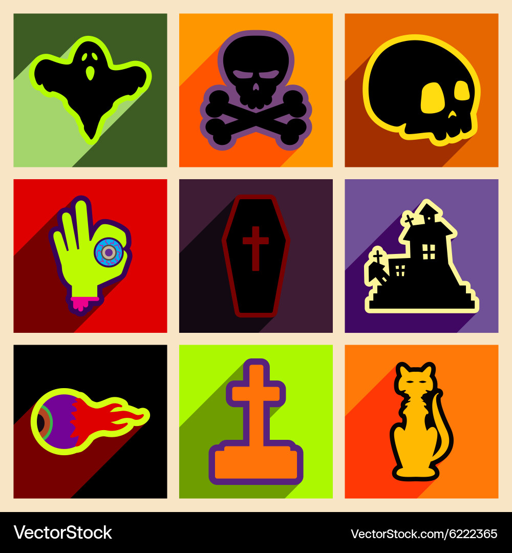 Flat with shadow concept and mobile application Vector Image