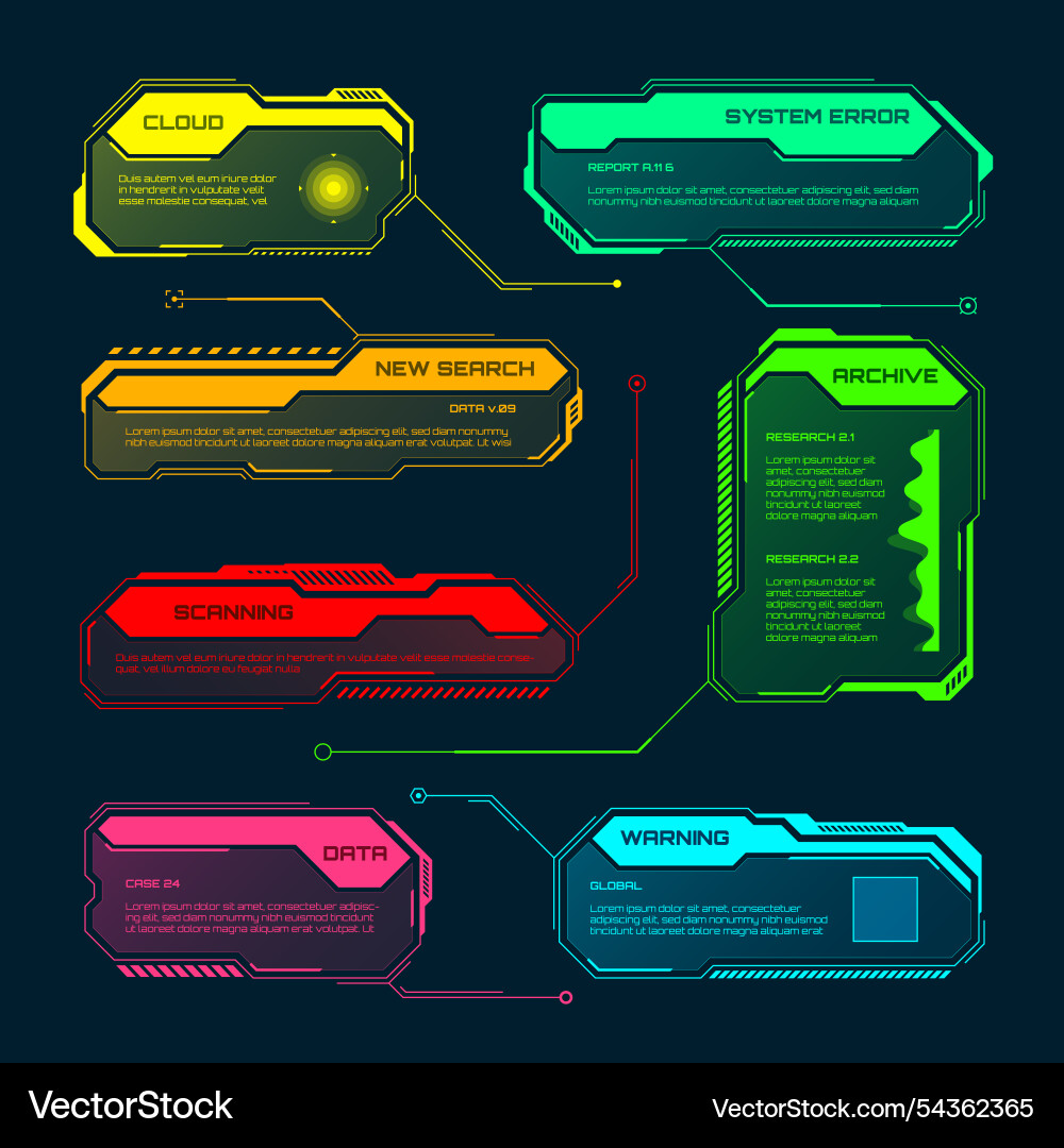 Futuristic hud or ui elements sci-fi user Futuristic hud or ui elements sci-fi user vector image