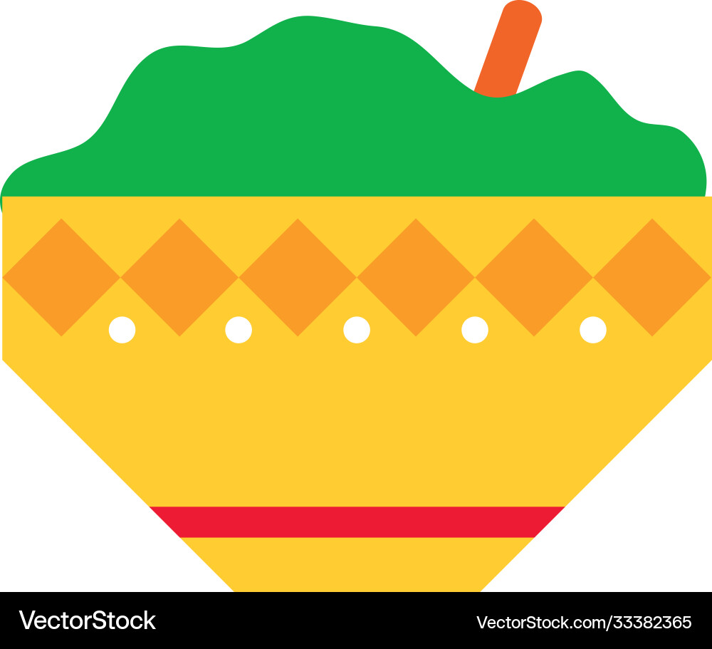 Guacamole Schale Ikone flach Stil Guacamole Schale Ikone flach Stil vektorbild