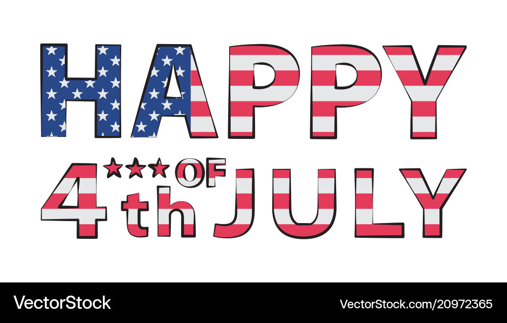 Happy 4th of july in the double Happy 4th of july in the double vector image