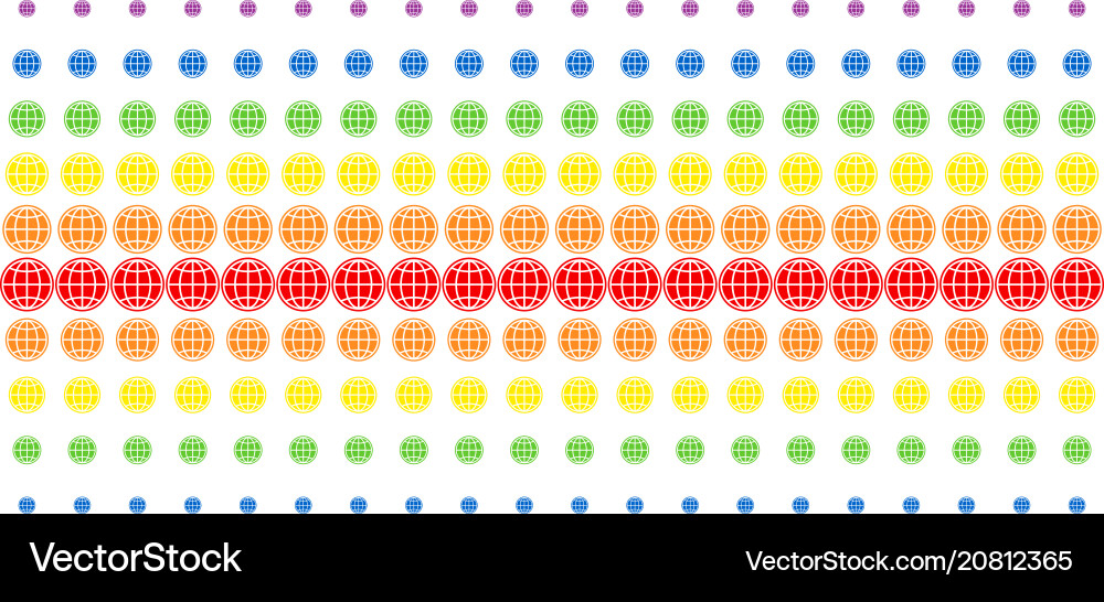 Internet shape halftone spectrum array Vector Image