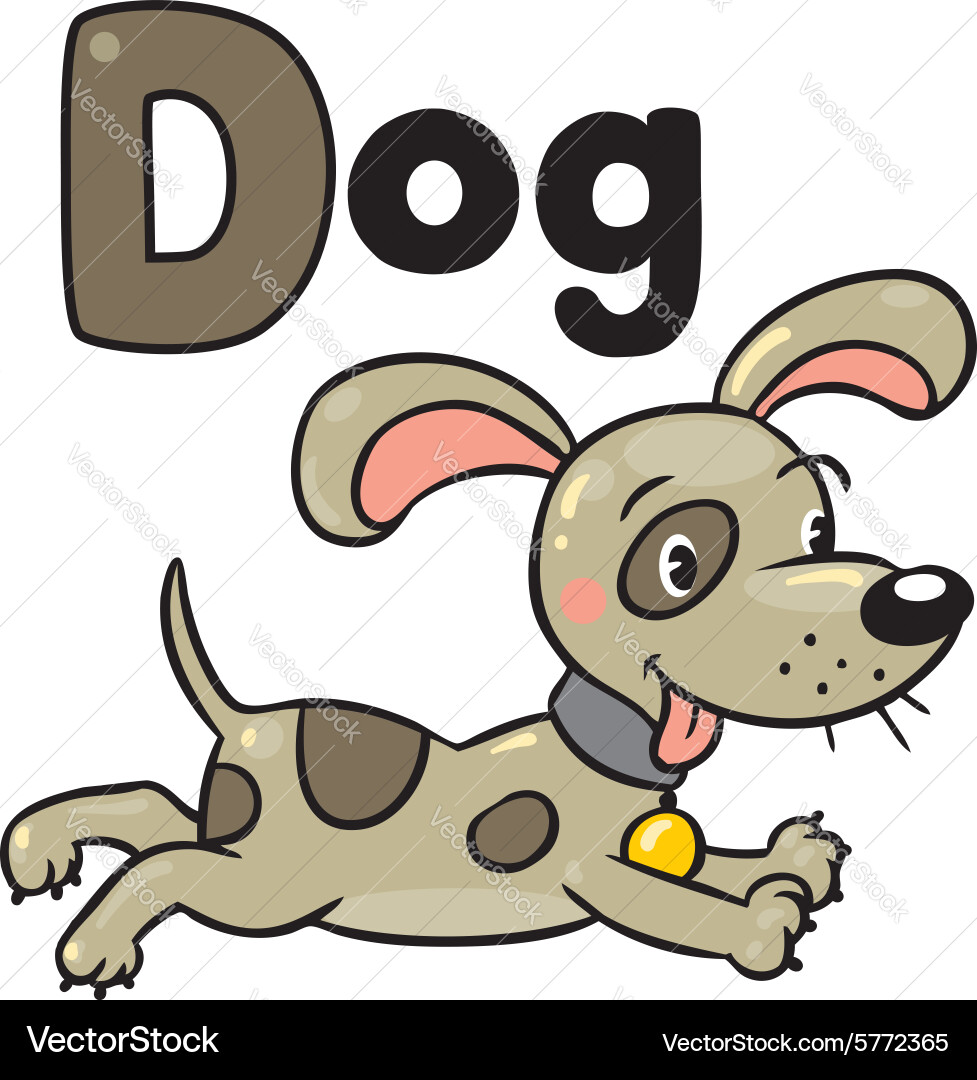 Little dog or puppy for abc alphabet d Vector Image