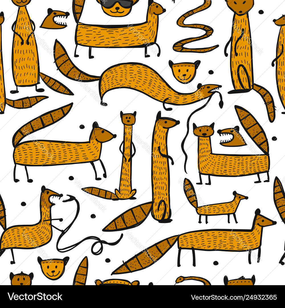Playful Mongoose Pattern vector image