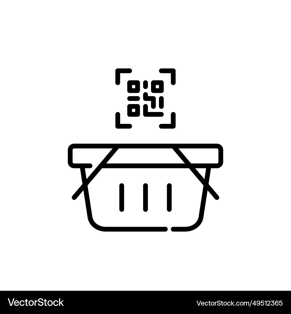 Qr code and shopping basket check out using Qr code and shopping basket check out using Vector Image